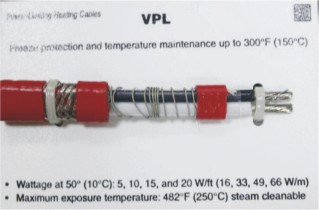 VPL高温限功率电伴热带